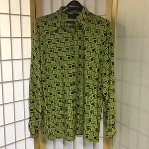 Men’s Vintage Monzini Italy Lime Green Geometric